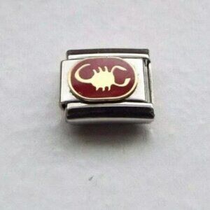 Scorpio zodiac sign enamel 9mm stainless steel italian charm bracelet link new